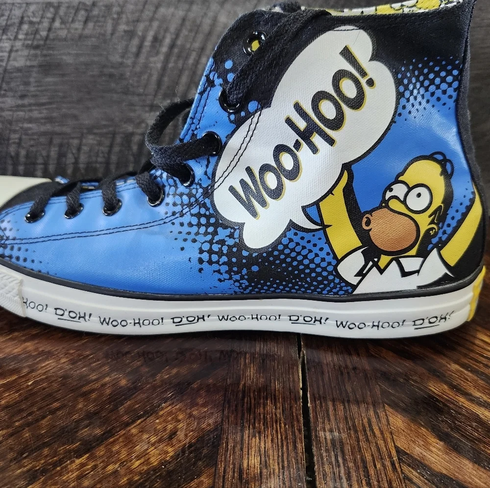 Converse All Star x The Simpsons Homer Simpson High Tops Size 12 Men / 14 Women - Picture 3 of 10